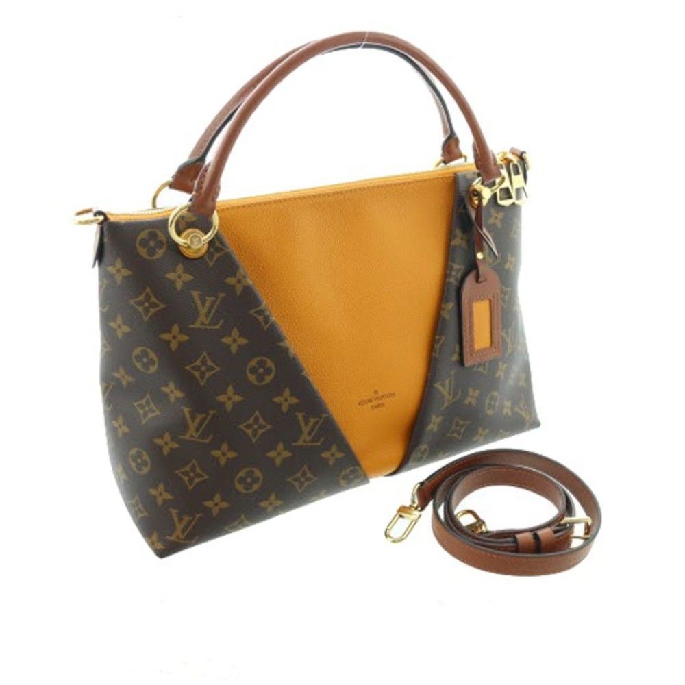 Louis Vuitton Saffron V Tote MM Shoulder Bag Monogram Canvas